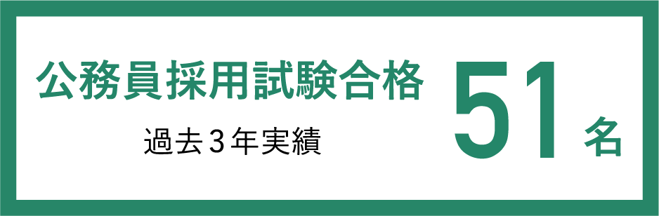 公務員採用試験合格（過去3年実績）51名