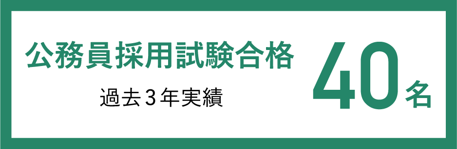 公務員採用試験合格（過去3年実績）40名